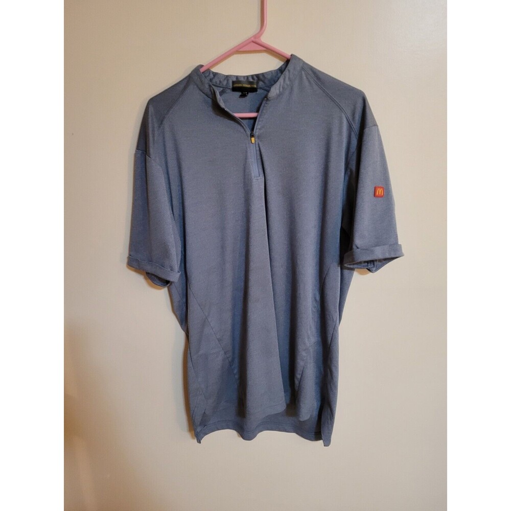 Mcdonalds Shirt Womens Large Gray Active Fit Raglan Sleeve Employee Top(E17)